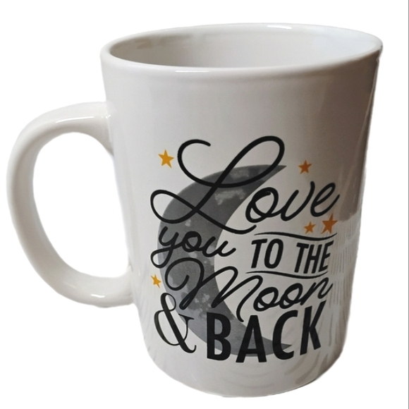 Love Across Space "To The Moon And Back" Inspirational Quote White Ceramic Mug - Picture 1 of 4